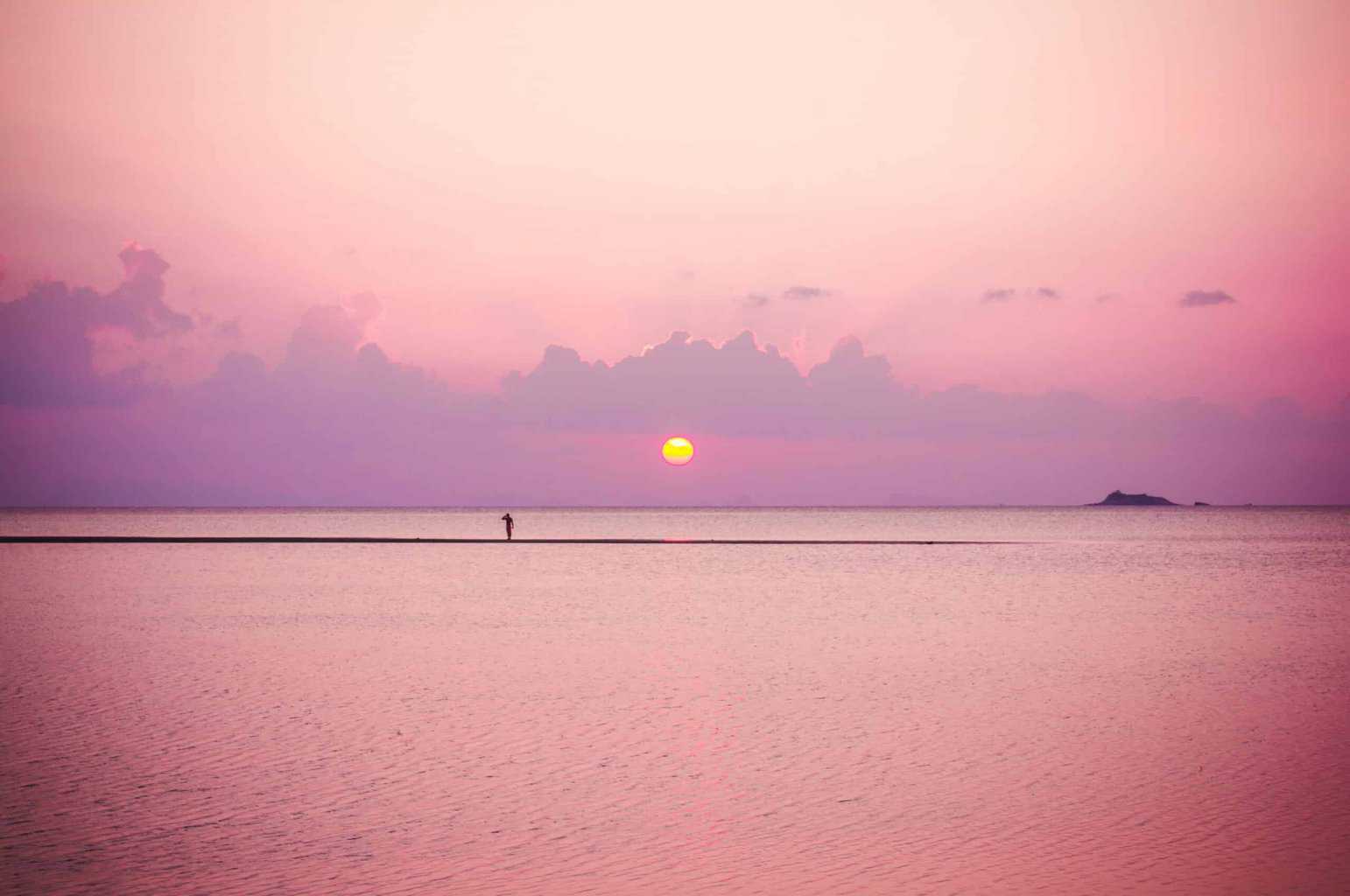 Sea sunset, long exposure in Koh Phangan